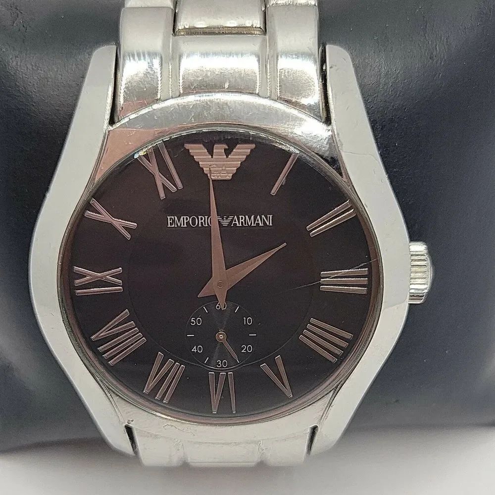 Emporio Armani AR0680 Mens Silver Stainless Steel Analog Dial Quartz Watch BC521